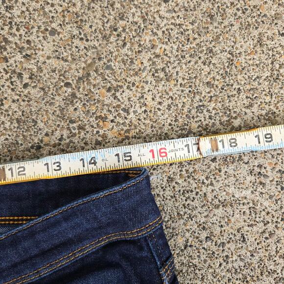 Vtg Y2k DU/ER L2X Slim Fit Leather Patch Dark Wash Denim Jeans Tagged 32 x 30 - Picture 6 of 7